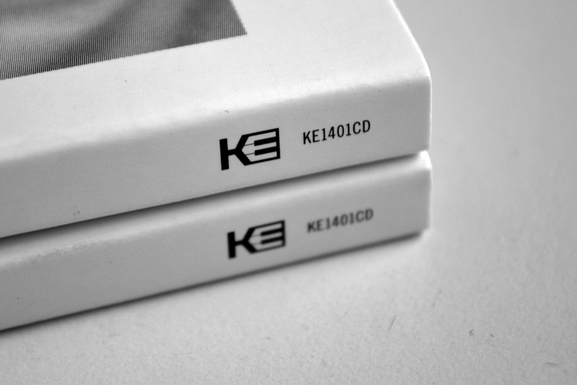 KE logo on side of cd cover