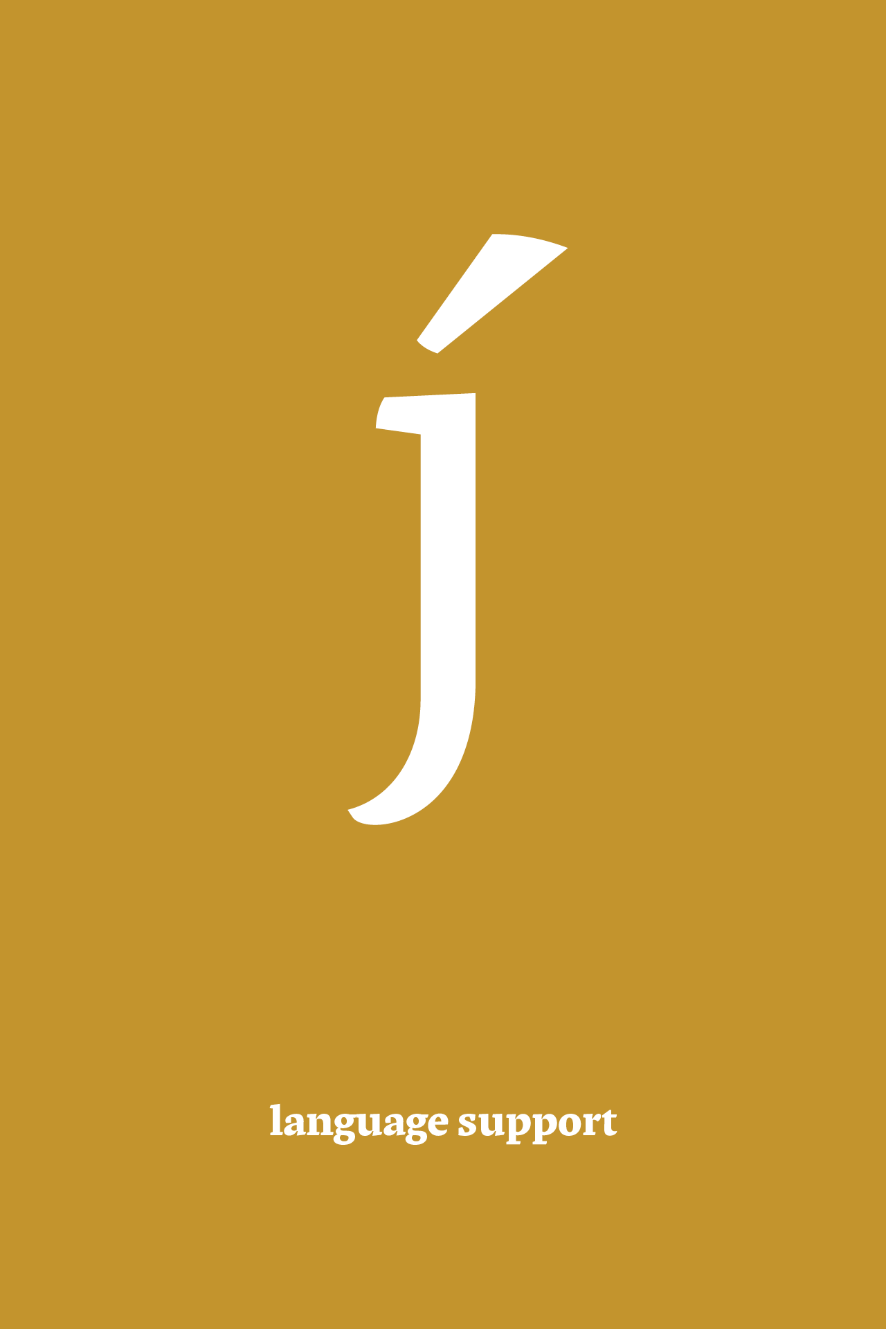 Features, language support, j with acute